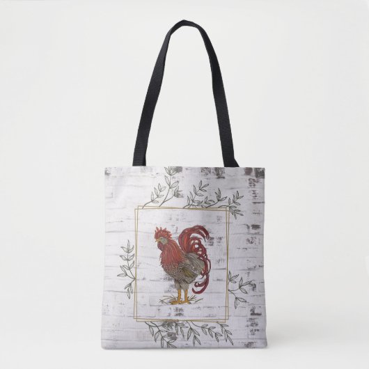 Rustikale Rooster Brick Background Tasche (Vorderseite)