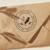 Rustikale Rooster-Round-Return-Addons Gummistempel