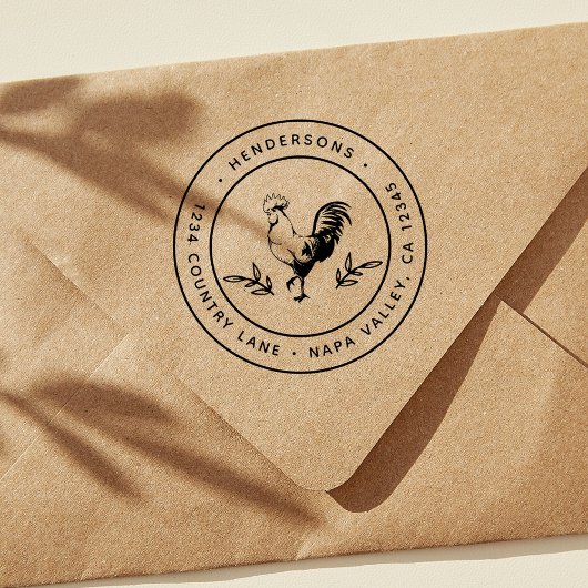 Rustikale Rooster-Round-Return-Addons Gummistempel