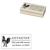 Rustikale Rooster-Rücksendeadresse Gummistempel (Stempel)