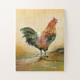 Rustikale Roostermalerei Puzzle