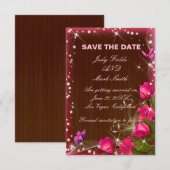 Rustikale, rosa, bläserne Save the Date Karte aus (Vorne/Hinten)