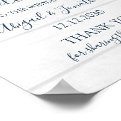 Rustikale rosa Blumen-Hochzeitsbegrüßung im Frühli Poster (Ecke)