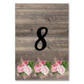 Rustikale rosa Blumenbouquet-TISCHNUMMER Tischnummer (Vorderseite)