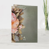 Rustikale Rosa Blumengrün Vintage Hochzeit Einladung (Rückseite)