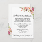 Rustikale rosa Blumenhochzeits-Anpassungs-Karten Begleitkarte (Vorne/Hinten)