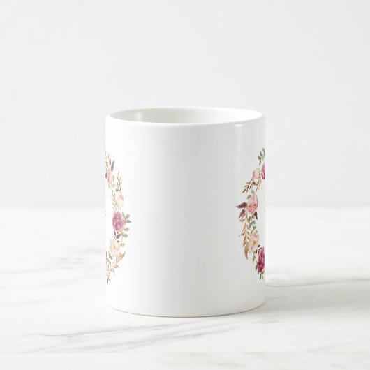 Rustikale rosa Blumenhochzeits-Party-Tasse - Braut Kaffeetasse (Mittel)
