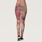 Rustikale Rosa Blumenleinwand-Muster (6) Leggings (Rückseite)