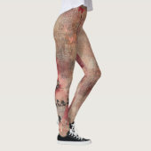 Rustikale Rosa Blumenleinwand-Muster (6) Leggings (Rechts)