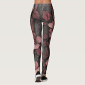Rustikale Rosa Blumenleinwand-Muster (8) Leggings (Rückseite)