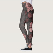 Rustikale Rosa Blumenleinwand-Muster (8) Leggings (Links)