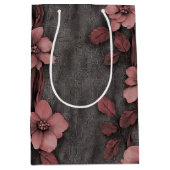 Rustikale Rosa Blumenleinwand-Muster (8) Mittlere Geschenktüte (Vorderseite)
