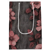 Rustikale Rosa Blumenleinwand-Muster (8) Mittlere Geschenktüte (Rückseite)