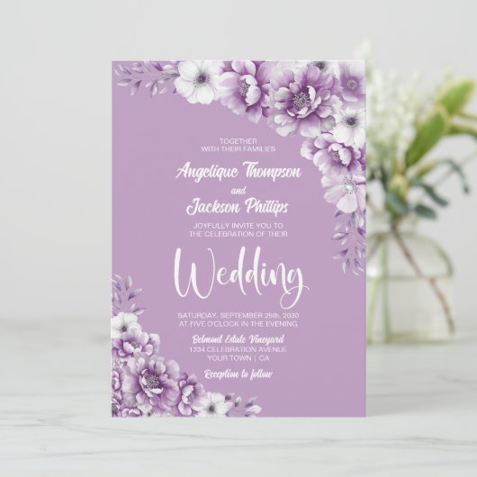 Rustikale Rosa Blumenzehen Einladung (Stehend Vorderseite)