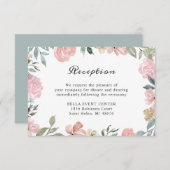 Rustikale, rosa Blumenzunge Rezeption Details Begleitkarte (Vorne/Hinten)