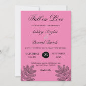 Rustikale Rosa-Boho-Foliage-Hochzeit im Herbst Einladung (Vorderseite)