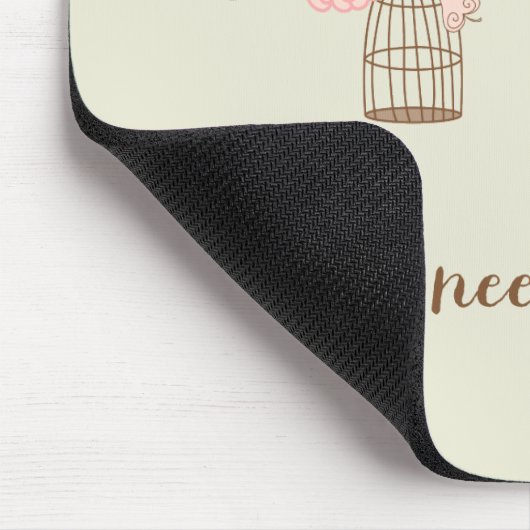 Rustikale rosa Eulen und Birdcages Mousepad (Ecke)
