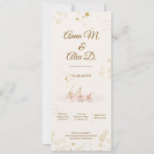 Rustikale Rosa & Goldene Blumen Boho Save-the-Date Einladung (Rückseite)