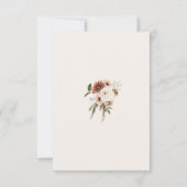 Rustikale, rosa grüne Blütenhochzeit RSVP-Karte RSVP Karte (Rückseite)