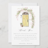 Rustikale Rosa Hütte Garden Wedding Dankeskarte (Vorderseite)