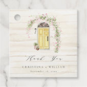 Rustikale Rosa Hütte Garden Wedding Geschenkanhänger (Vorderseite)