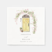 Rustikale Rosa Hütte Garden Wedding Serviette (Vorderseite)