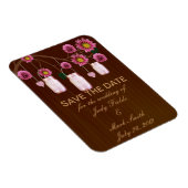 Rustikale rosa Mason Gläser Save The Date Magnet (Rechte Seite)