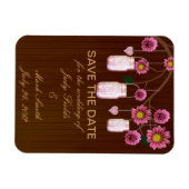 Rustikale rosa Mason Gläser Save The Date Magnet (Horizontal)