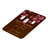 Rustikale rosa Mason Gläser Save The Date Magnet (Linke Seite)