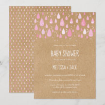 Rustikale rosa Regentropfen Baby Girl Shower
