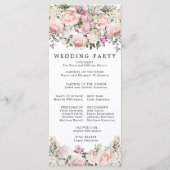 Rustikale Rosa RoseFloral Wedding Programm (Rückseite)