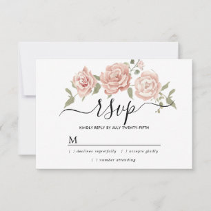 Rustikale, rosa Rosenblume, RSVP-Karte RSVP Karte