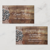Rustikale rosa Spitze-Shabby Chic-Geschäfts-Karten Visitenkarte (Vorne/Hinten)