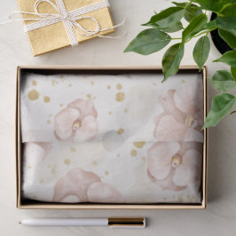 Rustikale Rosa- und Gold-Blumen-Boho-Geschenkpapie Seidenpapier