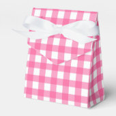 Rustikale Rosa und Karierte Gingham-Hochzeitsfeier Geschenkschachtel (Vorderseite)