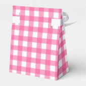 Rustikale Rosa und Karierte Gingham-Hochzeitsfeier Geschenkschachtel (Rückseite)