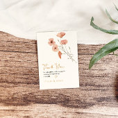 Rustikale Rosa Wildblume Hochzeit Dankeskarte