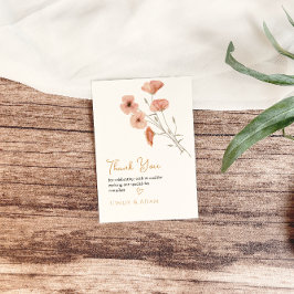 Rustikale Rosa Wildblume Hochzeit Dankeskarte