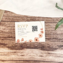 Rustikale Rosa Wildblume Hochzeit RSVP Karte
