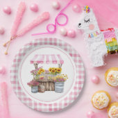 Rustikale Rosa Wildblume Sonnenblumen Bauer Markt Pappteller (Party)