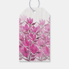 Rustikale rosa Wildblumen Geschenkanhänger