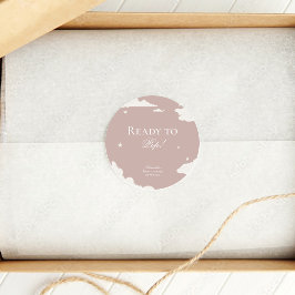 Rustikale rosa Wolke Minimal Vorbereitung zum Pop  Runder Aufkleber