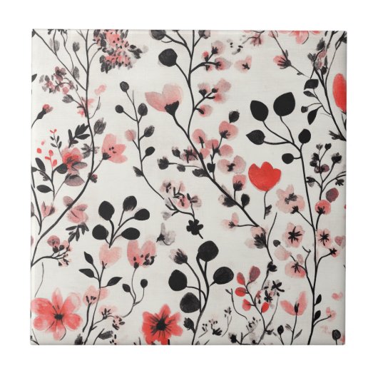 Rustikale rosafarbene Blumenleinwand-Dekoration (1 Fliese (Vorderseite)