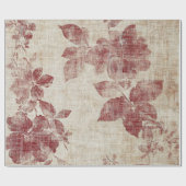 Rustikale rosafarbene Blumenleinwand-Musterung (1) Geschenkpapier (Flach)