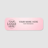 Rustikale Rosafarbene Custom-Logo-Mitarbeiter  Namensschild (Vorderseite)