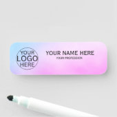 Rustikale Rosafarbene Custom-Logo-Mitarbeiter Namensschild (Beispiel)