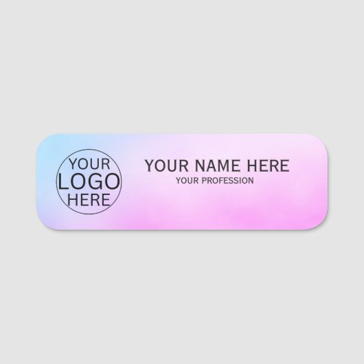 Rustikale Rosafarbene Custom-Logo-Mitarbeiter Namensschild (Vorderseite)