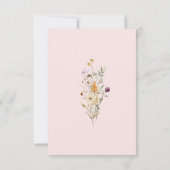 Rustikale Rosarote Romantische Wildblumen-Hochzeit Save The Date (Rückseite)