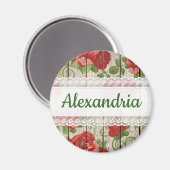 Rustikale Rose an der Spitze Personalisiert Magnet (Vorderseite/Rückseite)