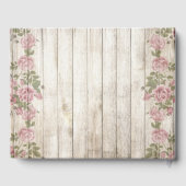 Rustikale Rose auf Holzhochzeiten Gästebuch (Rückseite)